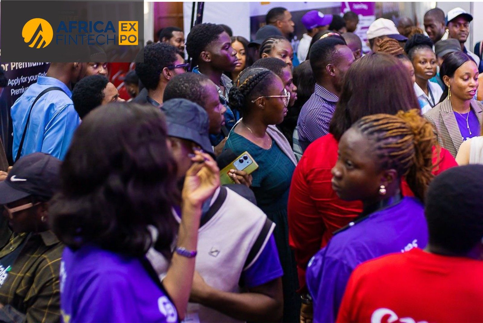 Executives networking at the Africa Fintech Expo partnership lounge